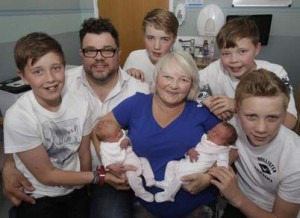 Mother has three sets of twins