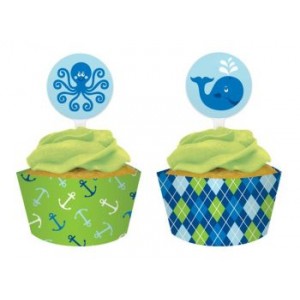 A Pack of Ocean Boy Cupcake Wraps & Picks