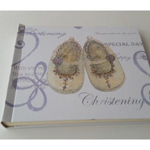 Christening Day Shoe Design Signing Book with Diamantes