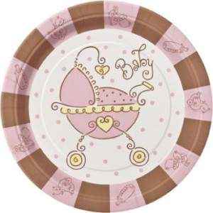 A Baby Joy Pink Pack of 8 Plates