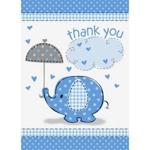 Boy Umbrellaphants Thank You Cards