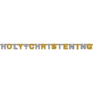 holy christening letter foil banner