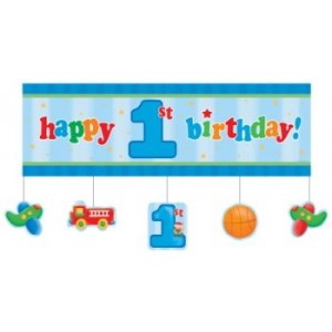 Fun At One Giant Party Banner (5ft) - Boy