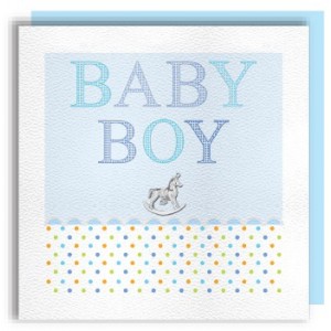 Baby Boy Rocking Horse Charm Card