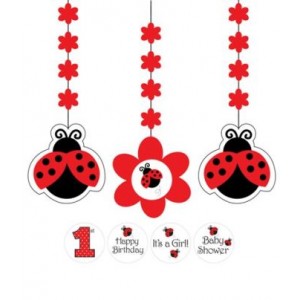 A Set of Ladybird Hanging Decorations