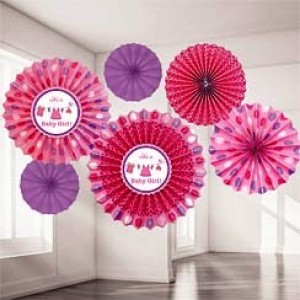Baby Girl Clothes Line Paper Fans