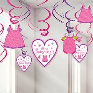 Baby Girl Clothes Line Hanging Swirls