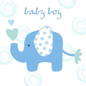 Baby Boy Elephant Card