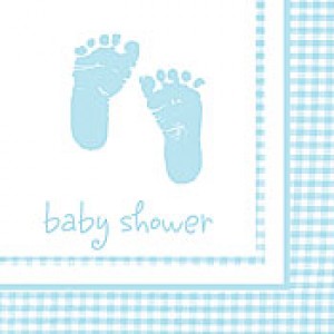 A Baby Boy Plaid Pack of Beverage Napkins