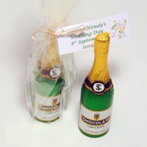 Milk Chocolate Champagne Bottle with Personalised Label