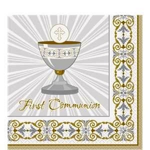 Silver & Gold Radiant Goblet First Holy Communion Napkins