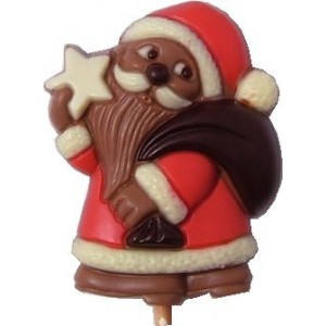 A Chocolate Santa Lollipop with Personalised Label