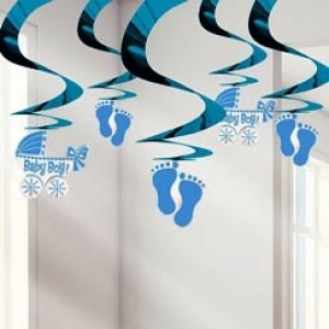 Boy Feet & Carriage Swirl Decorations