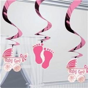 A Pack of Girl Feet & Carriage Hanging Swirl Decorations