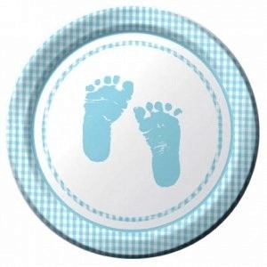 A Baby Boy Plaid Pack of Plates