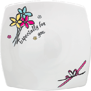 Especially For You Flowers Bone China Signing Plate
