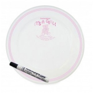 Personalised It's A Girl Teddy Signing Plate