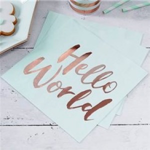 Hello World Napkins pack of 20