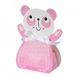 A Pink Panda Shaped Favour Box