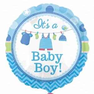 Baby Boy Clothes Line Foil Balloon
