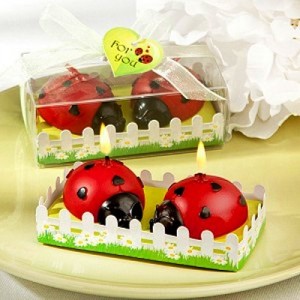 Ladybug shaped wax candles