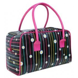 Flowers & Stripes Bowling Shaped Bag