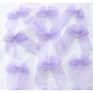 A Pack of 12 Lilac Organza Bows