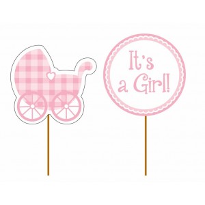 It's A Girl Cup Cake Picks