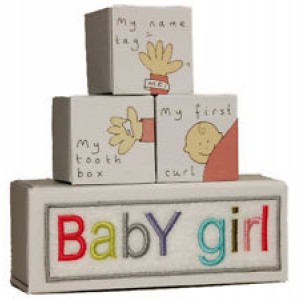  Kitted Out-Baby Girl Tooth, Curl and Nametag Keepsake Box Set