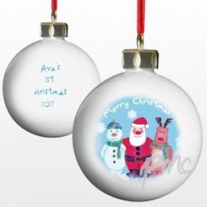 A Personalised Christmas Scene Tree Bauble