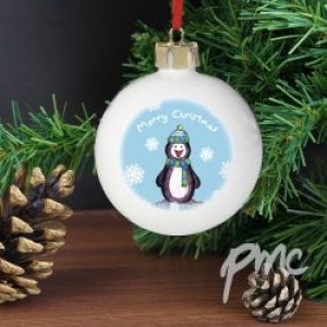 Personalised Penguin Tree Bauble