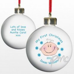 A Personalised Baby Boy's 1st Christmas Bauble