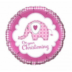 A Baby Girl Elephant Christening Balloon