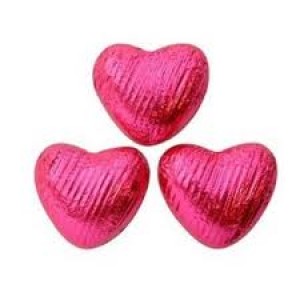 Heart Shaped Chocolate in Hot Pink Foil