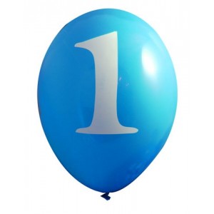 Pack of 6 Blue 1st Birthday Balloons