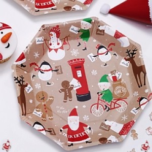  Santa and Friends Plates - 23cm Paper Party Plates