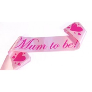 A Mum To Be Satin Sash Pastel Pink/Pink