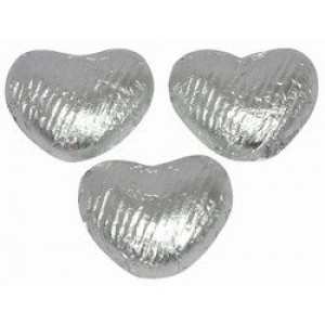 Heart Shaped Chocolates in Silver Foil