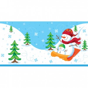 Sledging Snowman Large Tablecover