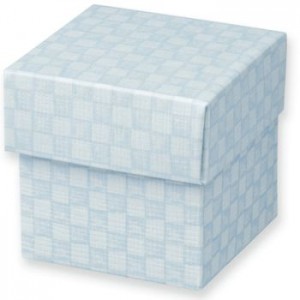 1 Blue & White Gingham DIY Favour box with Lid