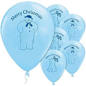  Snowman & Snowdog Merry Christmas Balloons - 12" Latex