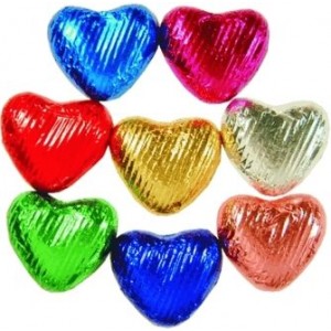 Heart Shaped Chocolate in Coloured Foil