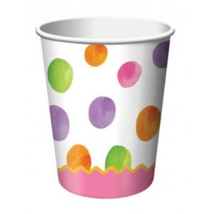 1st Birthday Girl Dots Cups