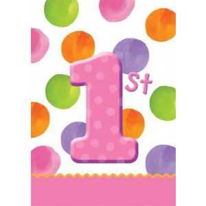 1st Birthday Girl Dots Loot/Party Bags