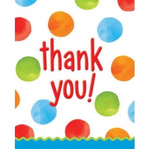 1st Birthday Boy Dots Thank You Cards