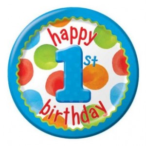 1st Birthday Boy Dots Plates