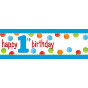 1st Birthday Boy Dots Giant Banner with Letters