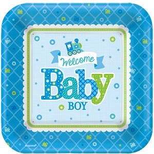 Welcome Baby Boy Plates