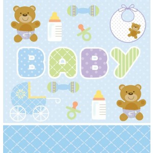 Blue Teddy Bear Tablecover