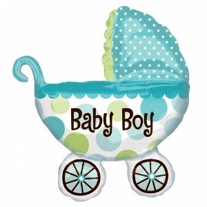 Giant Baby Boy Pram Foil Balloon